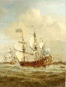 VELDE, Willem van de, the Younger HMS St Andrew at sea in a moderate breeze, painted oil painting reproduction